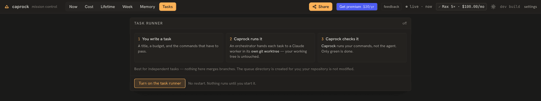 The task runner, off