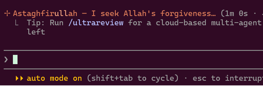 Astaghfirullah — I seek Allah's forgiveness