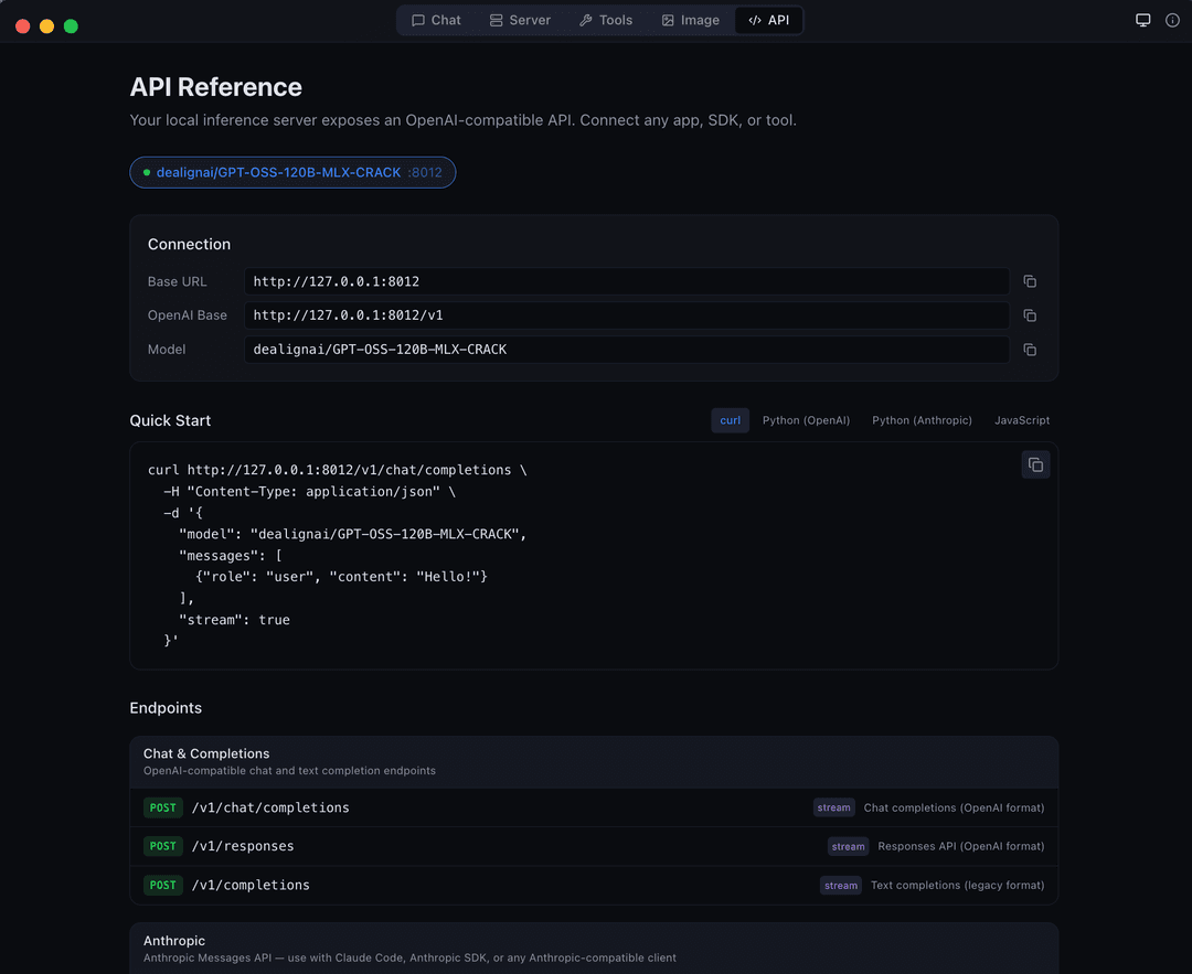 Anthropic API endpoint