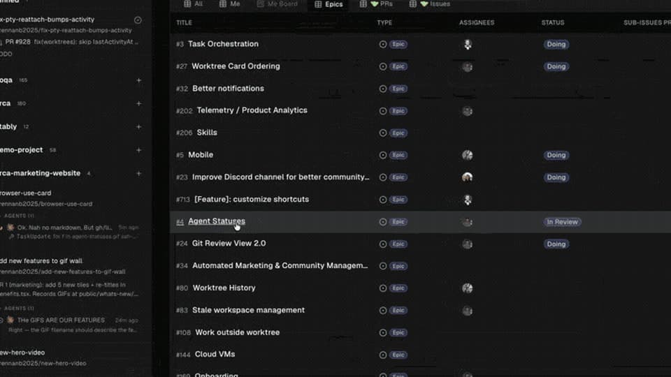 GitHub and Linear task workflows in Orca