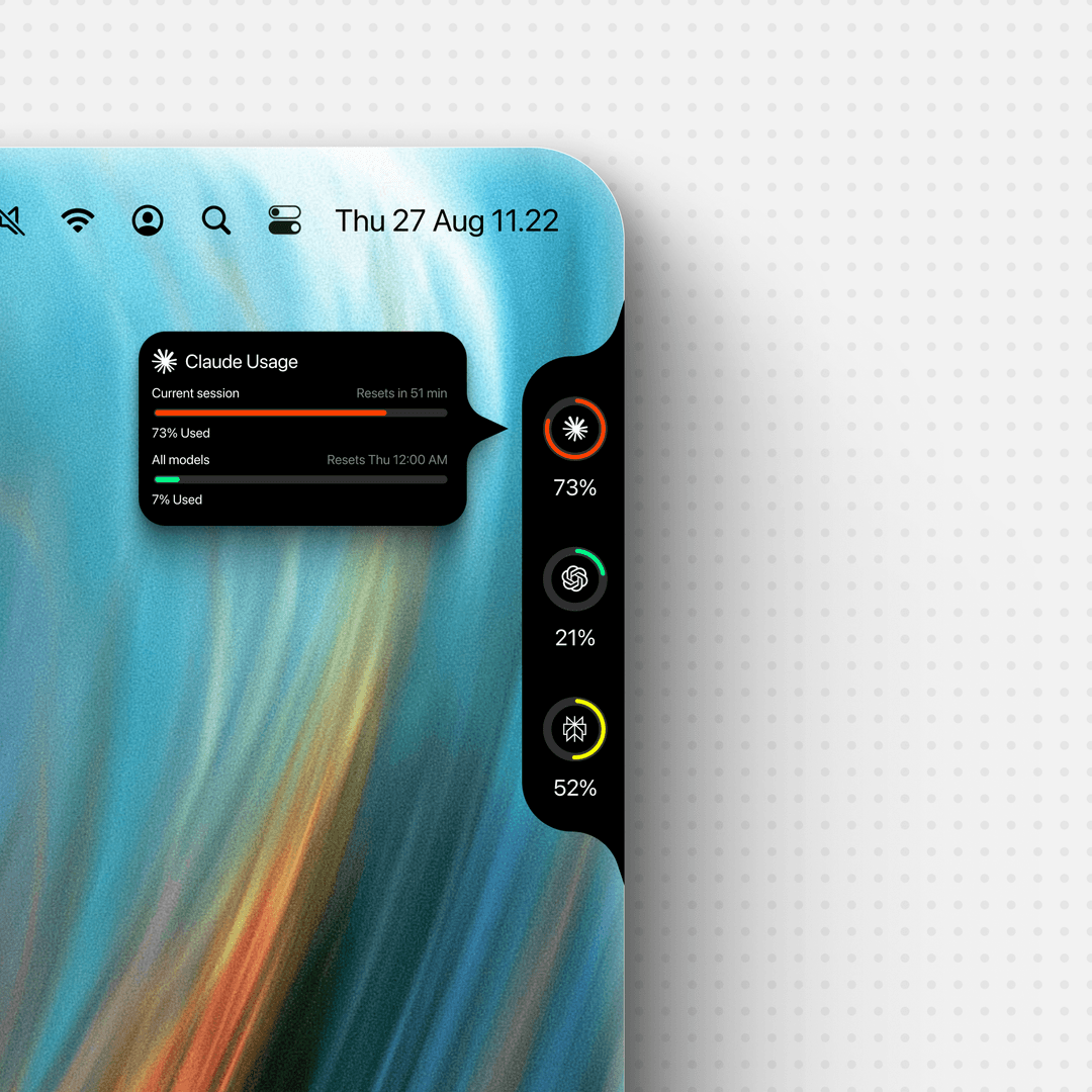 Collapsed notch with hover tooltip