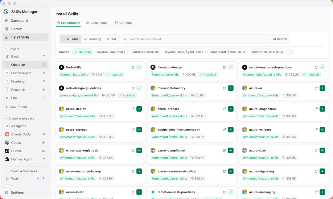 Install Skills Marketplace