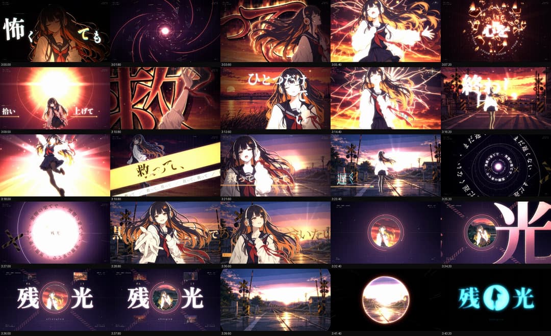 Contact sheet 3:00–3:43