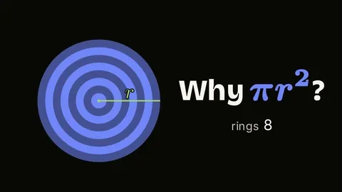 A circle made of rings unrolls into a triangle, a Manim animation.