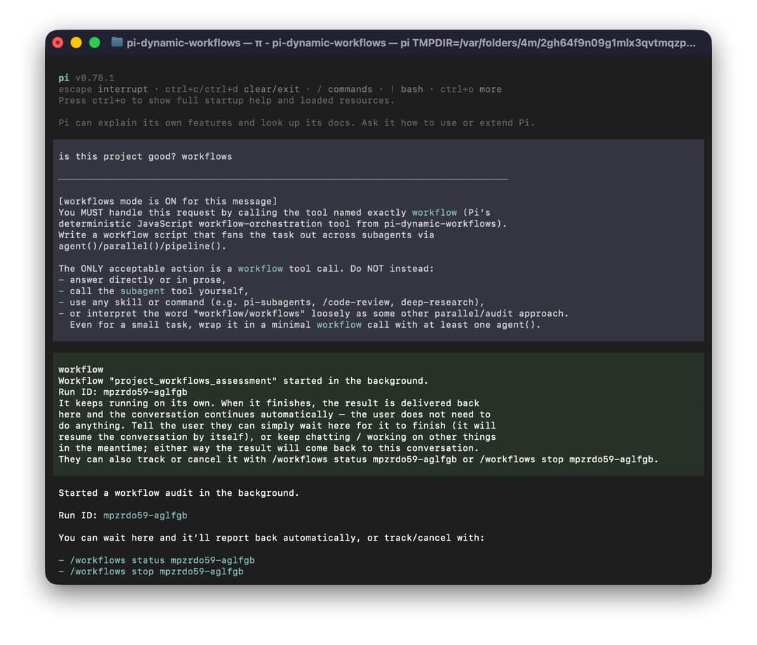 Workflows mode in the input box