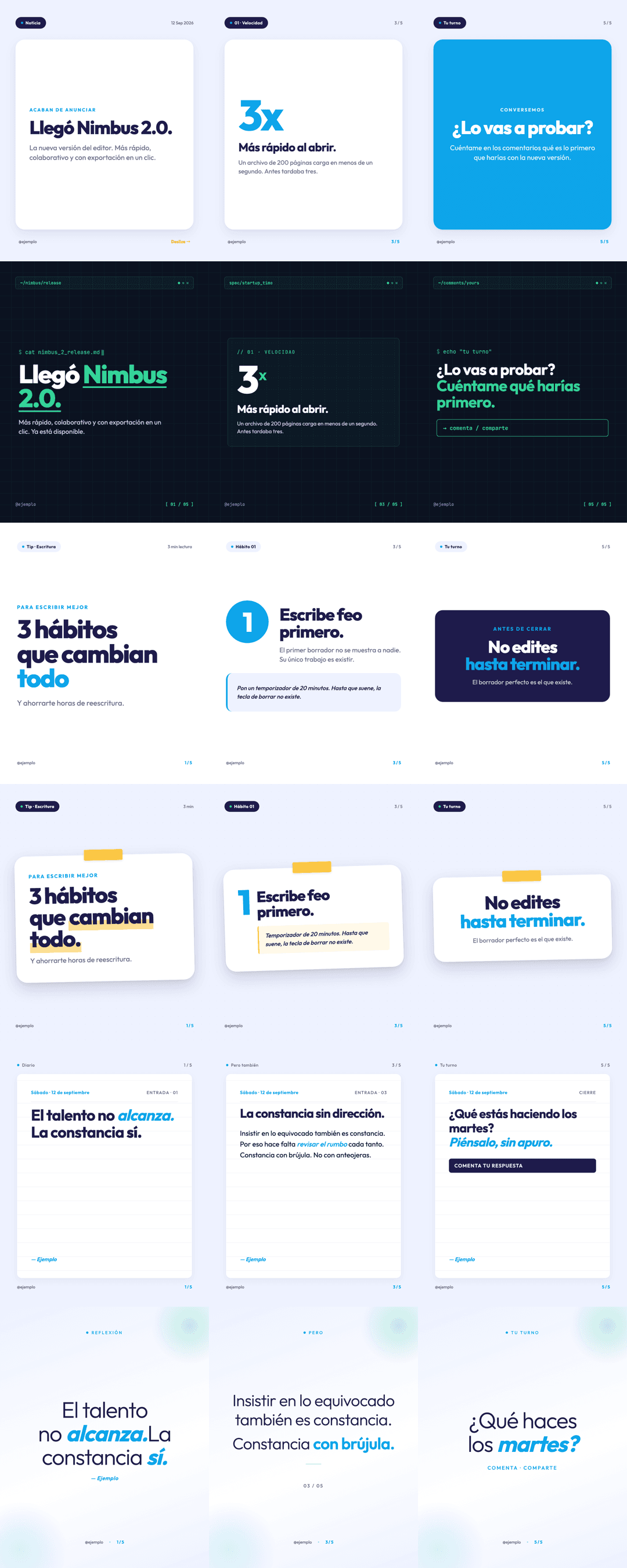 Los 6 templates