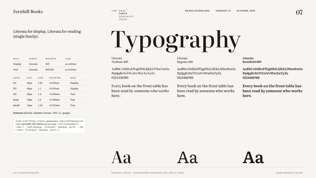 Typography page