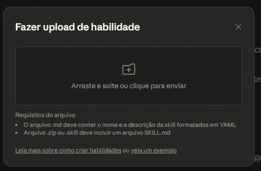 Upload de skill