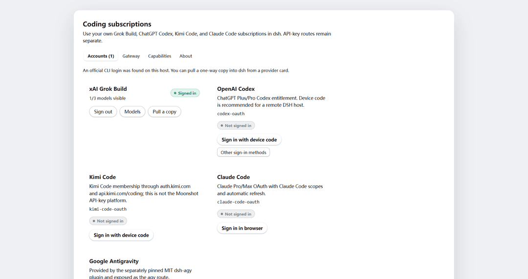 Coding OAuth Accounts tab