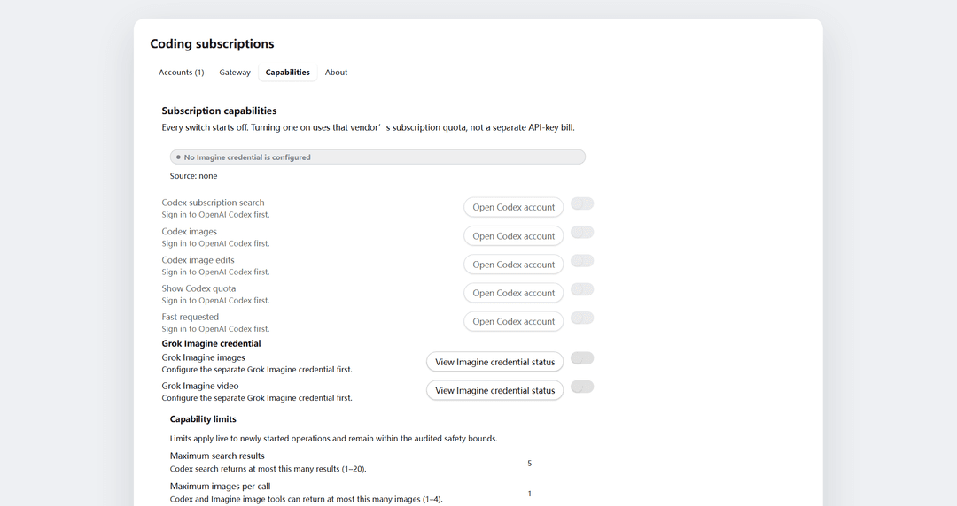 Coding OAuth Capabilities tab