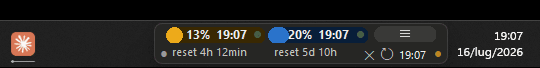 The widget on the Windows 11 taskbar showing the session and weekly bars
