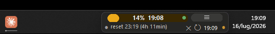 The widget on the Windows 11 taskbar showing a single session bar