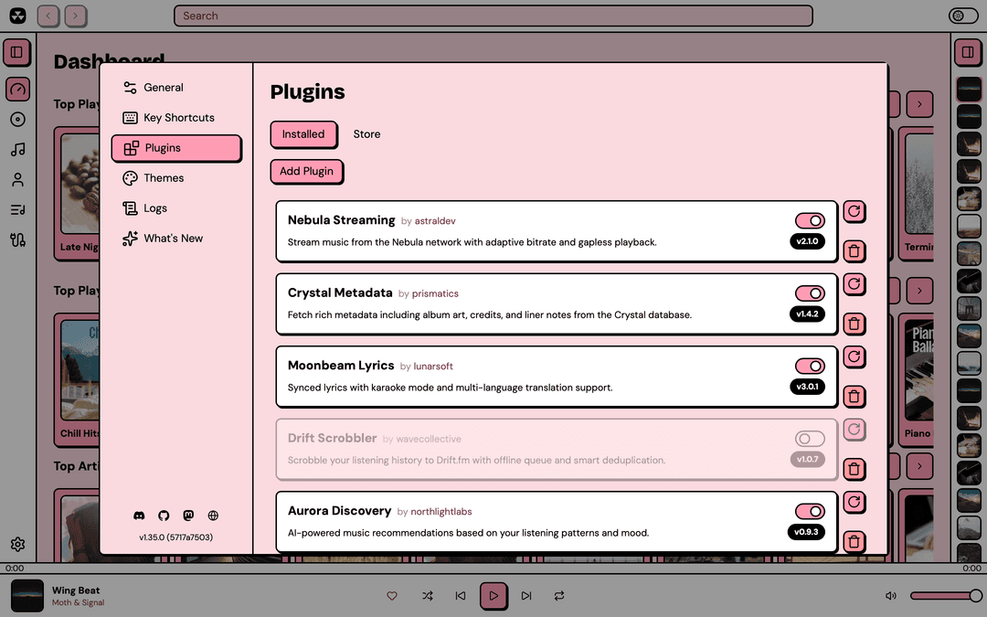 Installed plugins