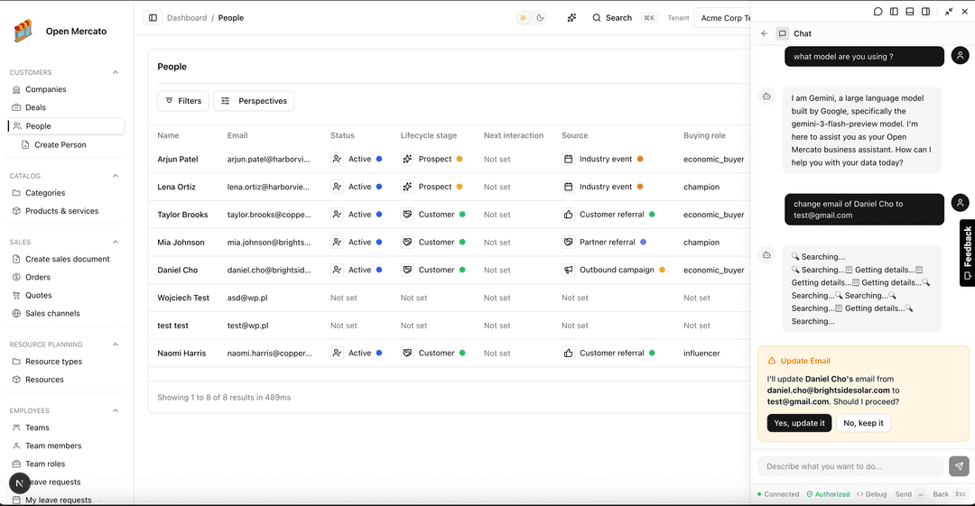 AI Assistant chat