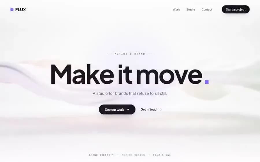 Flux — creative studio hero