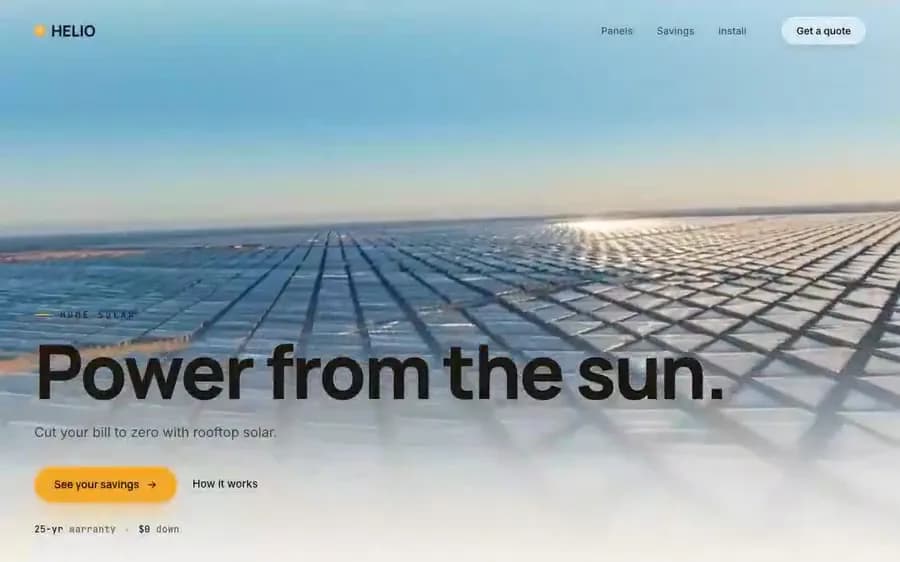 Helio — solar energy hero