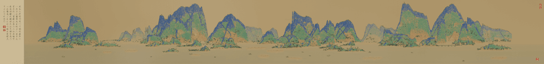 A Thousand Li of Rivers and Mountains — the final program-drawn handscroll