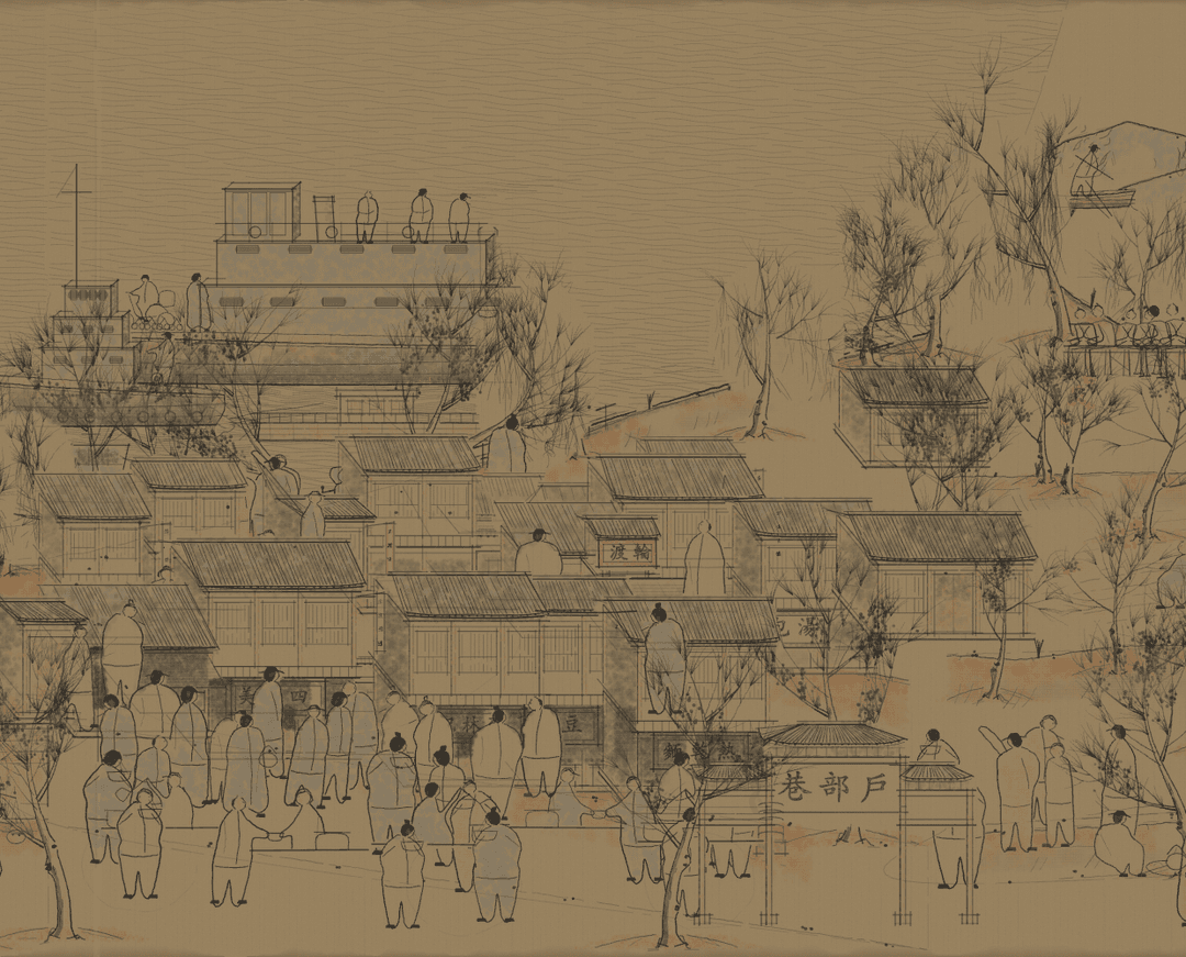 Hubuxiang street life: shopfronts, signs, crowds and the ferry quay