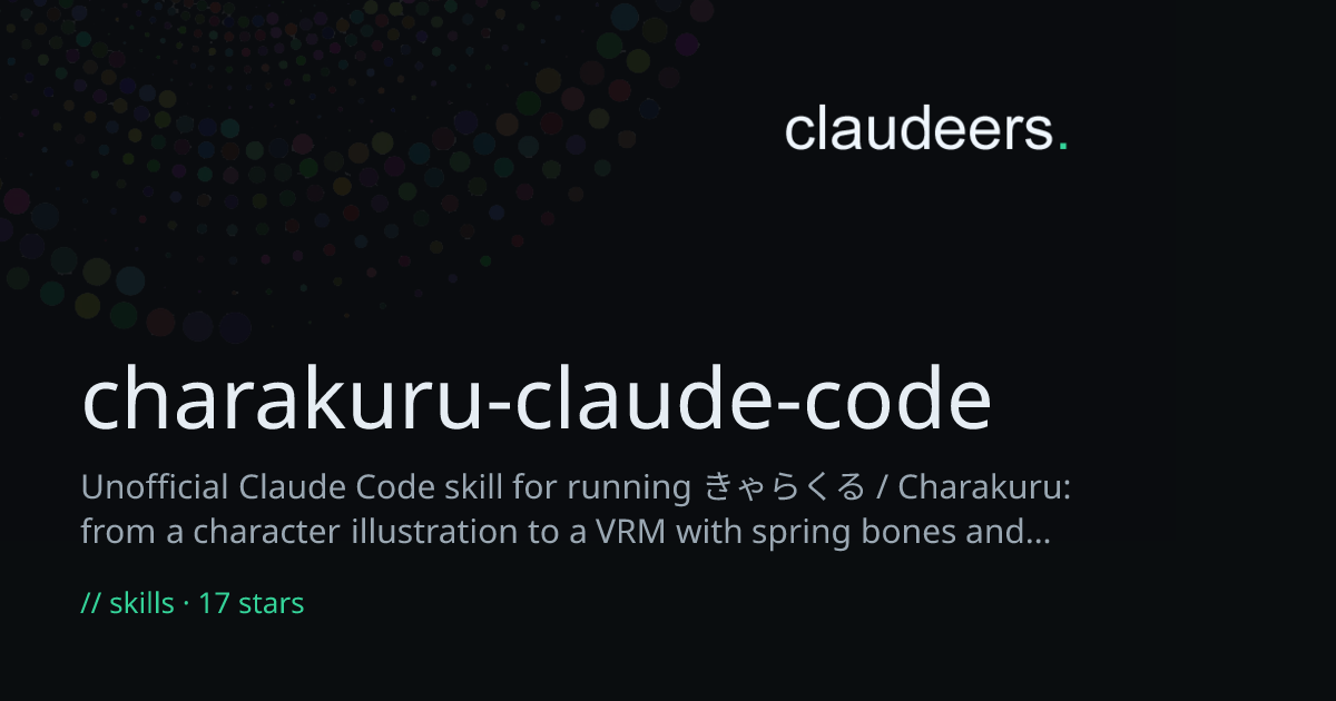 charakuru-claude-code — Claude Skills | Claudeers
